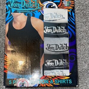 Von Dutch Men's Black and White Tank Top Set